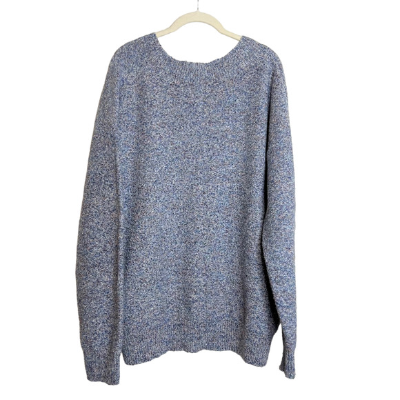 Old Navy Mens Sweater XL Blue Purple Marled V-Neck Long Sleeve Cotton Blend - Picture 3 of 5